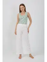 Bol Paça Pantolon Kalın Askılı Body 2li Kadın Takım Beyaz Akbeniz 4219 Beyaz farklı açı